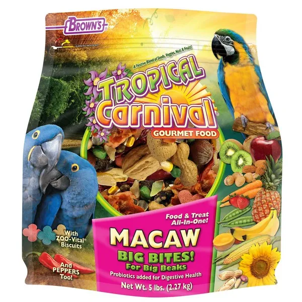 5 Lb F.M. Brown Tropical Carnival Macaw Big Bites - Health/First Aid